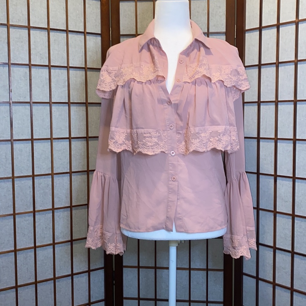 Ina Pink  Ruffle Top